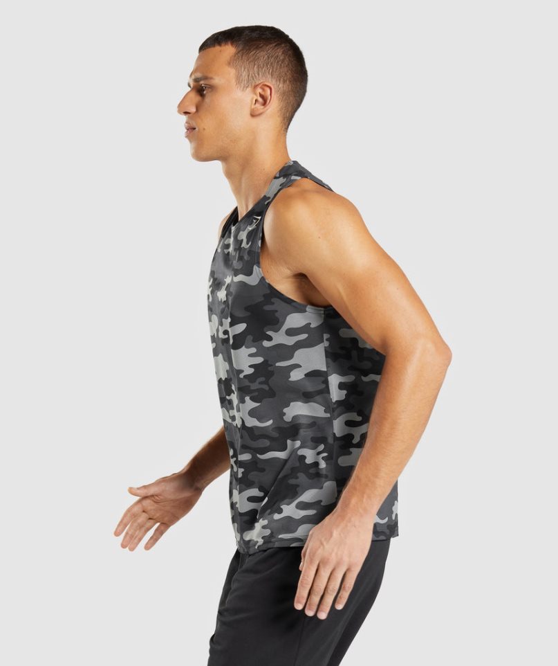 Men's Gymshark Arrival Tanks Camo | CA 1D7036